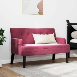 vidaXL Chesterfield Bank Wijnrood 112 x 65,5 x 75 cm Fluweel