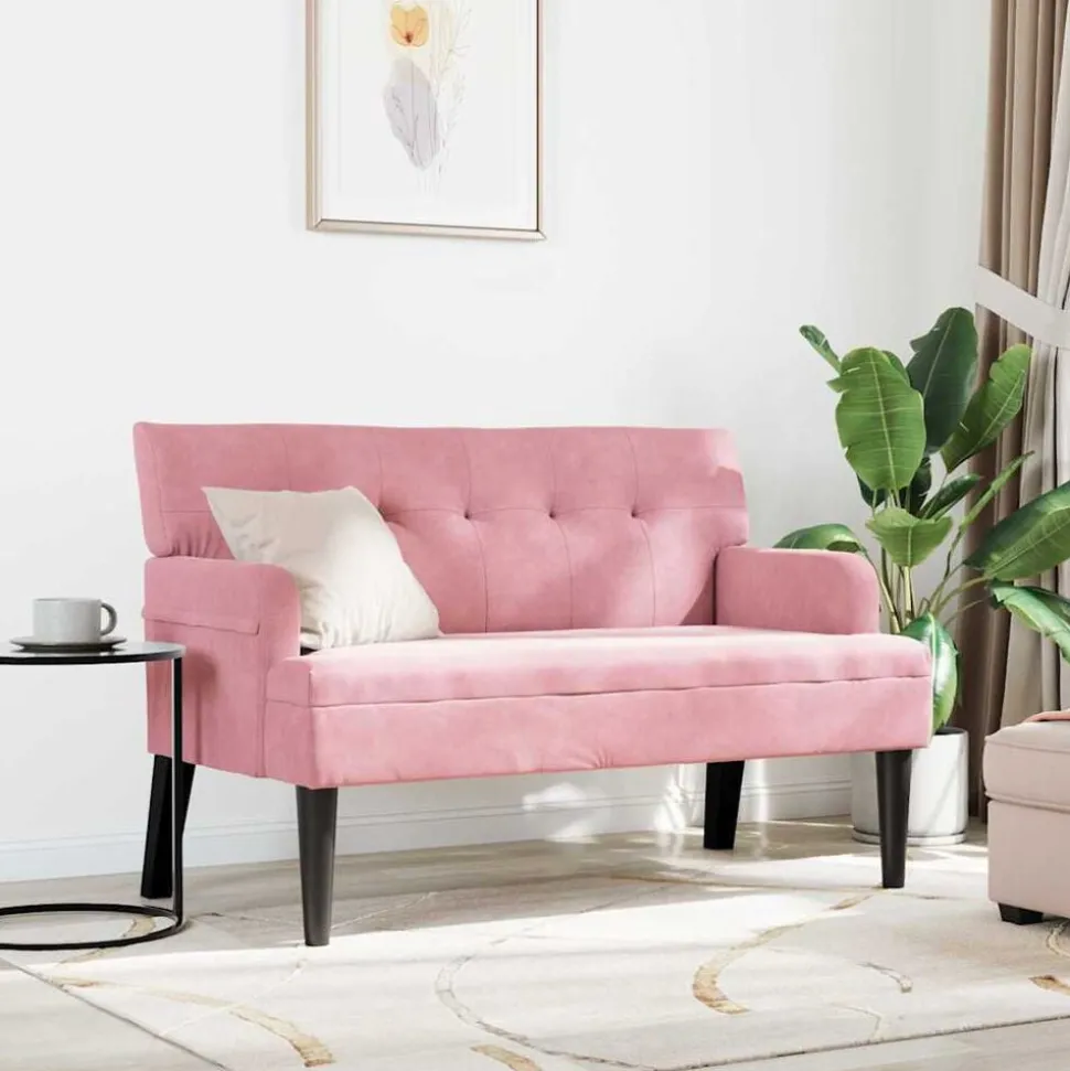 vidaXL Chesterfield Bank Roze 112 x 65,5 x 75 cm Fluweel