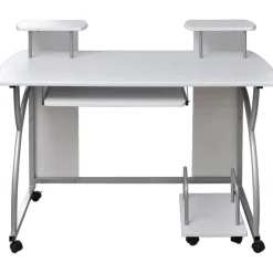 vidaXL Computerbureau 110x52x88,5 cm bewerkt hout wit