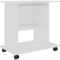 vidaXL Computerbureau 80x50x75 cm bewerkt hout wit