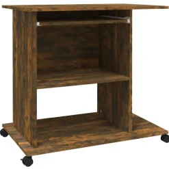 vidaXL Computerbureau 80x50x75 cm bewerkt hout gerookt eikenkleurig