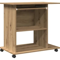 vidaXL Computerbureau 80x50x75 cm bewerkt hout artisanaal eikenkleur