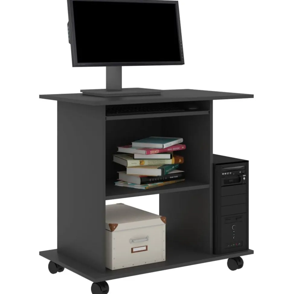 vidaXL Computerbureau 80x50x75 cm spaanplaat grijs