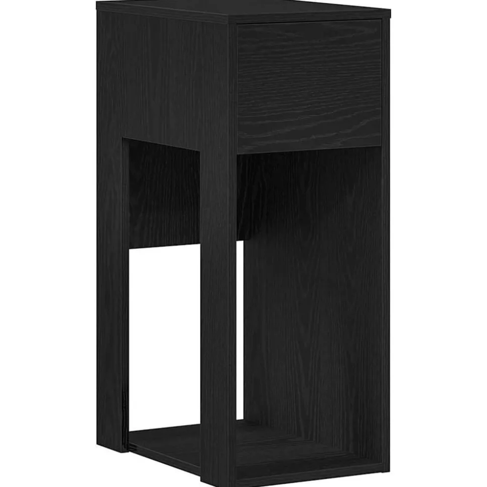 vidaXL Computertorenstandaard met lade 30x44x74 cm zwart