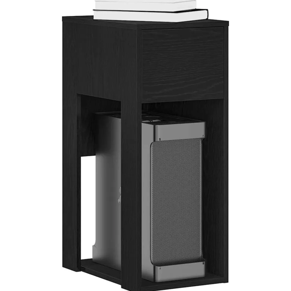vidaXL Computertorenstandaard met lade 30x44x74 cm zwart