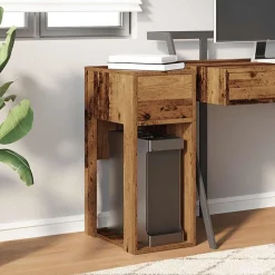 vidaXL Computertorenstandaard met lade 30x44x74 cm oud houtkleurig