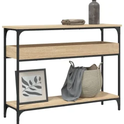 vidaXL Consoletafel met plank Sonoma eiken 100x29x75cm bewerkt hout