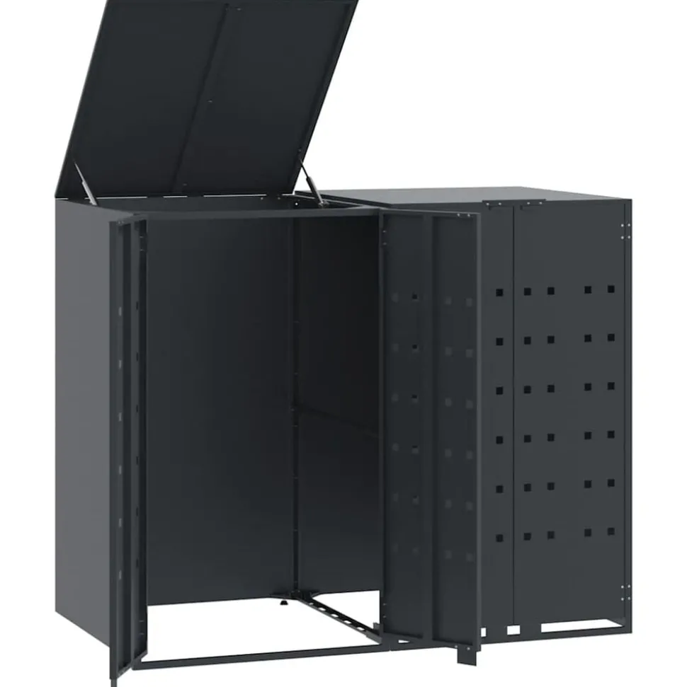vidaXL Containerberging 2 containers 138x79x117 cm staal antraciet