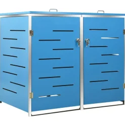 vidaXL Containerberging dubbel 138x77,5x112,5 cm roestvrij staal