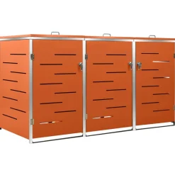 vidaXL Containerberging driedubbel 207x77,5x112,5 cm roestvrij staal