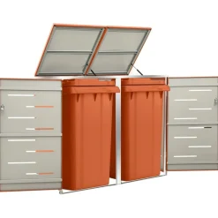 vidaXL Containerberging dubbel 138x77,5x112,5 cm roestvrij staal