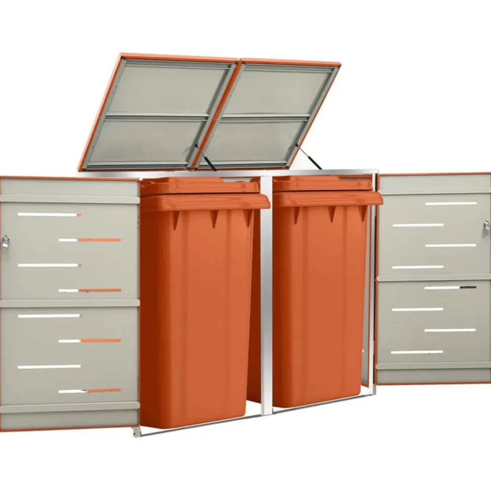 vidaXL Containerberging dubbel 138x77,5x112,5 cm roestvrij staal