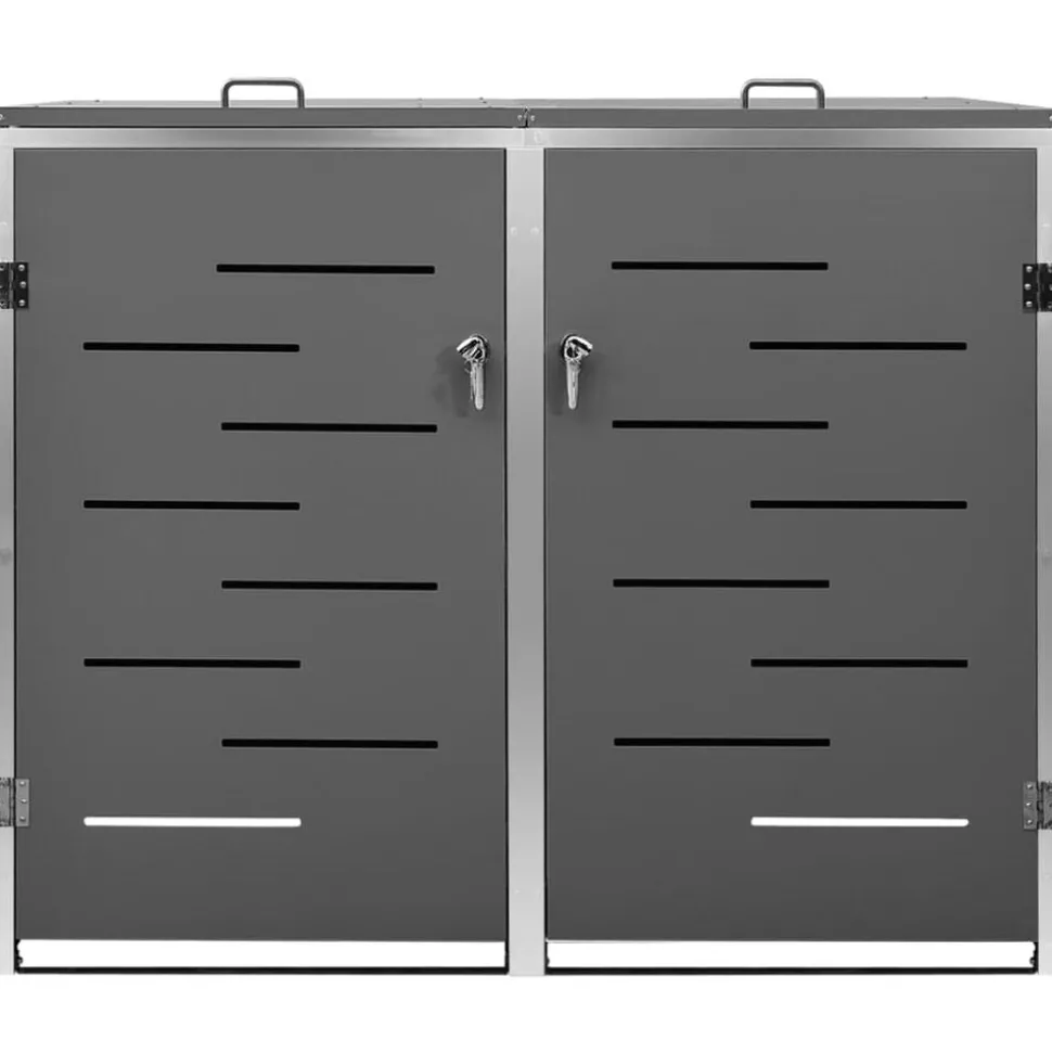 vidaXL Containerberging dubbel 138x77,5x112,5 cm roestvrij staal