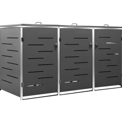 vidaXL Containerberging driedubbel 207x77,5x112,5 cm roestvrij staal