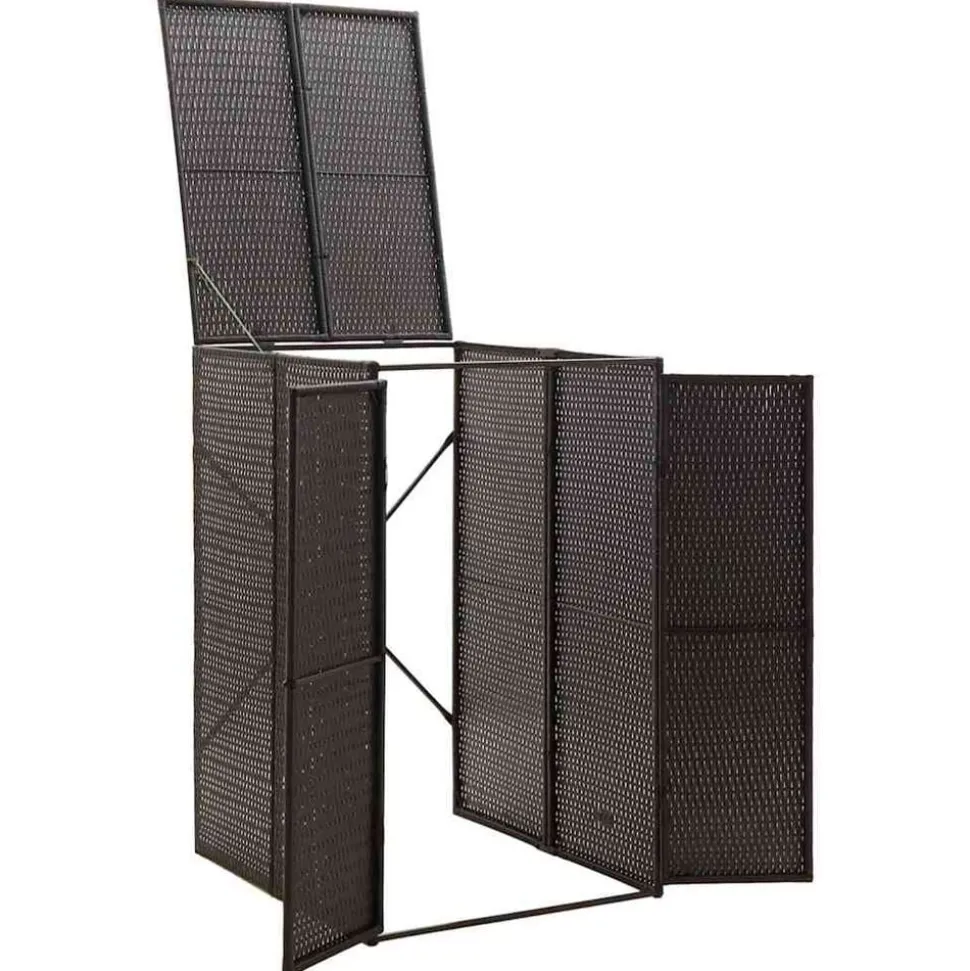 vidaXL Containerberging enkel 70x80x117 cm poly rattan zwart
