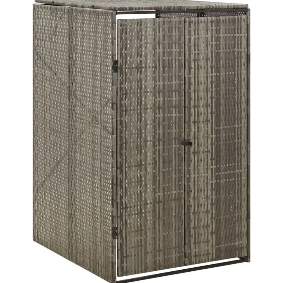 vidaXL Containerberging enkel 70x80x117 cm poly rattan grijs