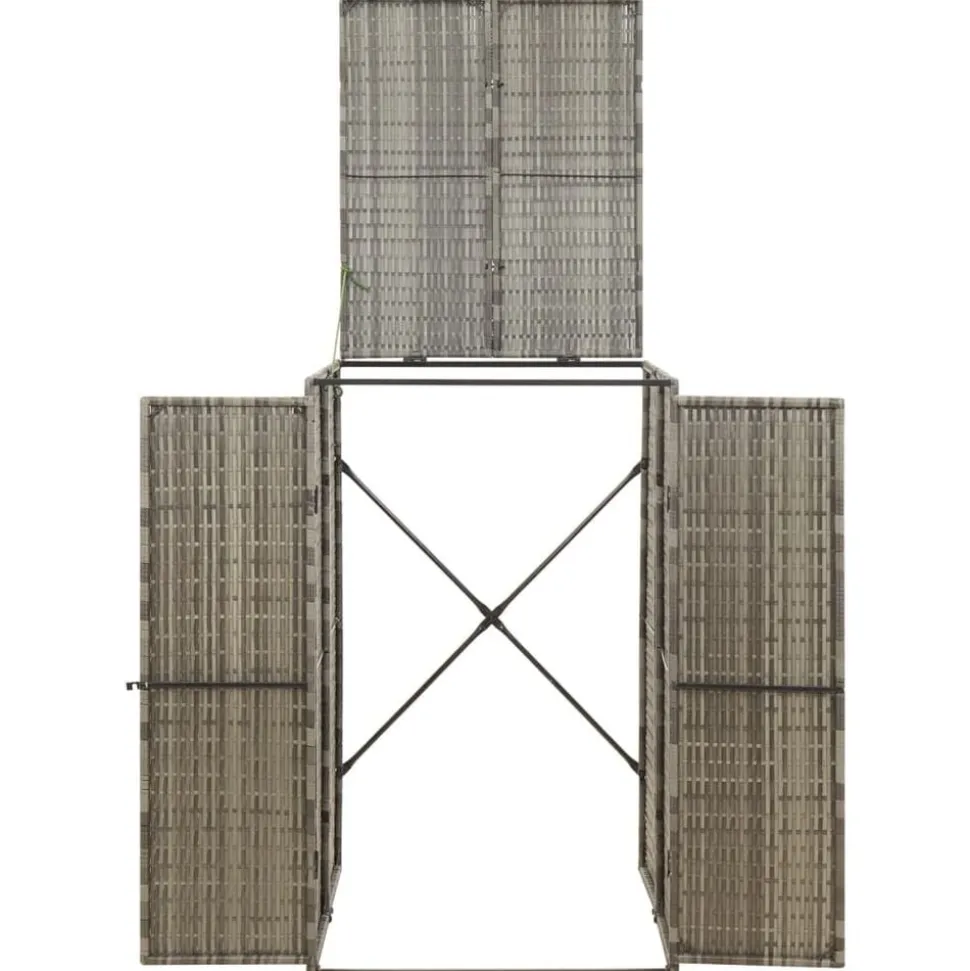 vidaXL Containerberging enkel 70x80x117 cm poly rattan grijs