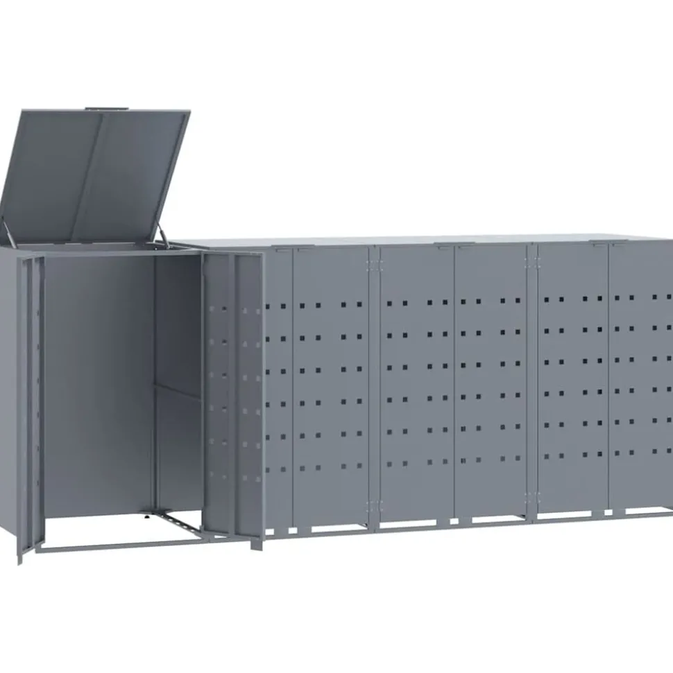 vidaXL Containerberging voor 4 containers 276x79x117 cm staal grijs