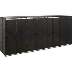 vidaXL Containerberging viervoudig 274x80x117 cm poly rattan zwart