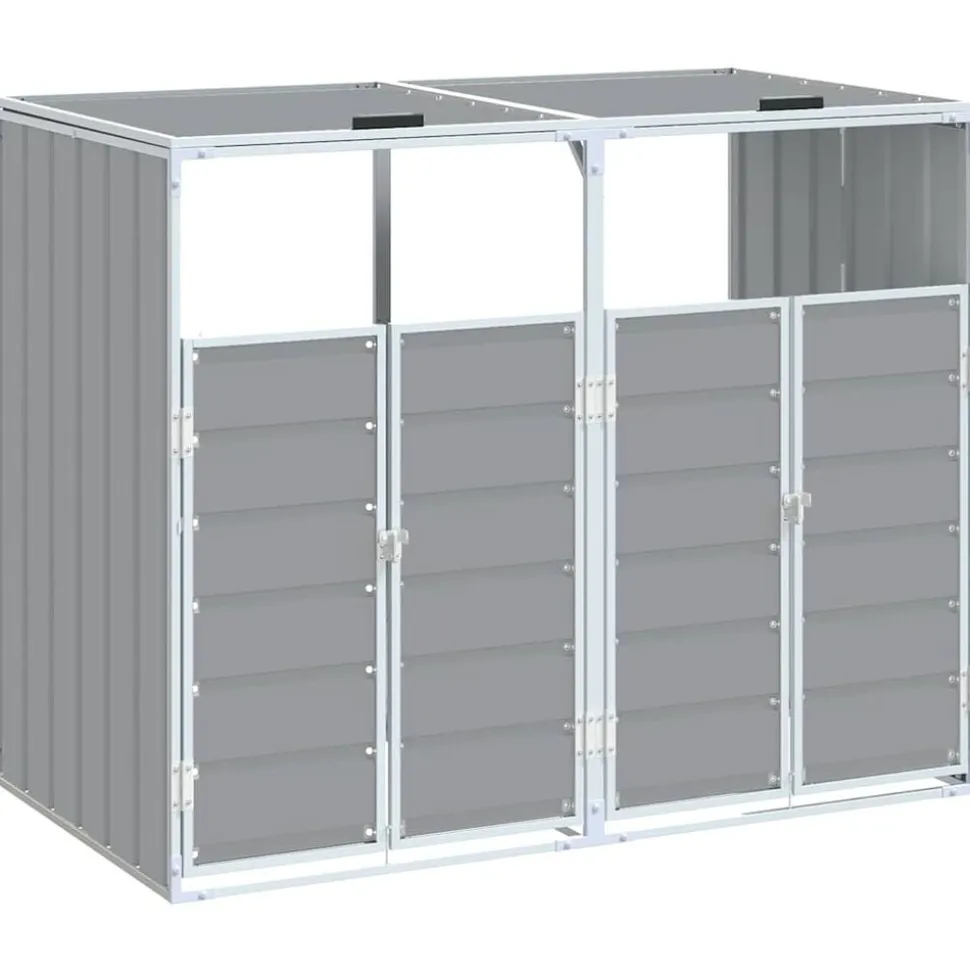 vidaXL Containerberging voor 2 containers 144x81x113 cm staal grijs