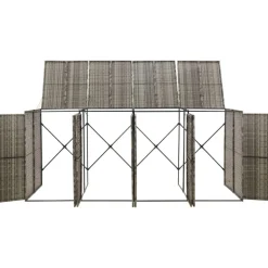 vidaXL Containerberging viervoudig 274x80x117 cm poly rattan grijs