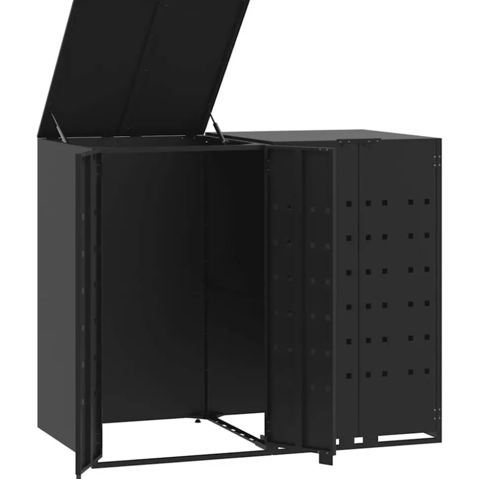 vidaXL Containerberging voor 2 containers 138x79x117 cm staal zwart