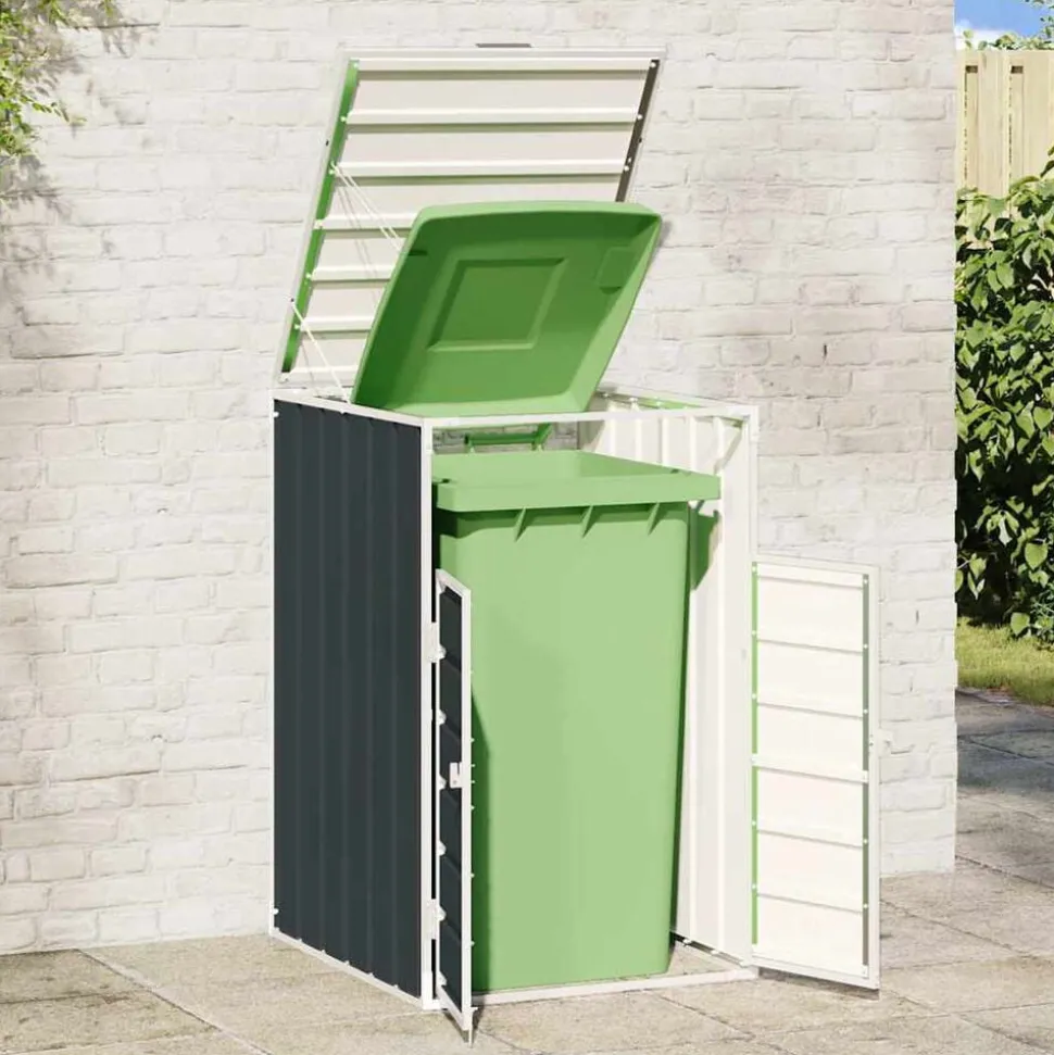 vidaXL Containerberging voor 1 container 72x81x115 cm staal antraciet