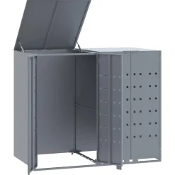 vidaXL Containerberging voor 2 containers 138x79x117 cm staal grijs
