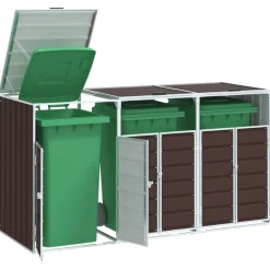 vidaXL Containerberging voor 3 containers 216x81x115 cm staal bruin