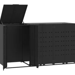 vidaXL Containerberging voor 3 containers 207x79x117 cm staal zwart