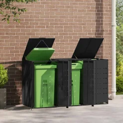 vidaXL Containerberging voor 3 containers 207x79x117 cm staal zwart