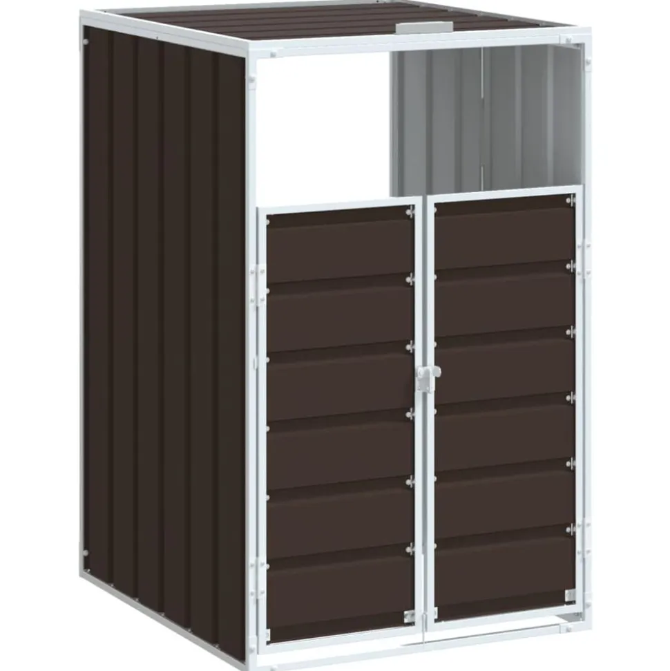 vidaXL Containerberging voor 1 container 72x81x115 cm staal bruin