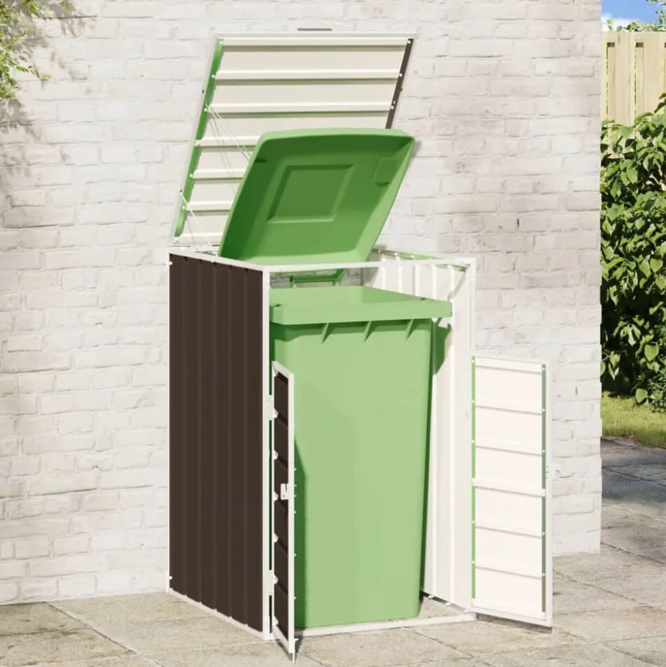 vidaXL Containerberging voor 1 container 72x81x115 cm staal bruin