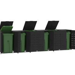 vidaXL Containerberging voor 6 containers 414x79x117 cm staal zwart