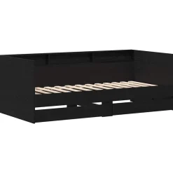 vidaXL Dagbed met hoofdeinde Zwart Eiken 100 x 200 cm Bewerkt hout