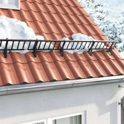 vidaXL Dak sneeuwbeugel Zwart 100 x 2,5 x 20 cm Staal