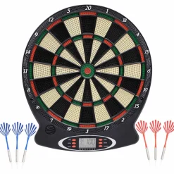 vidaXL Dartbord elektrisch met darts polypropeen zwart