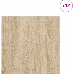 vidaXL Decorpanelen 12 pcs Sonoma Eiken 30 x 30 x 0,27 cm Bewerkt hout