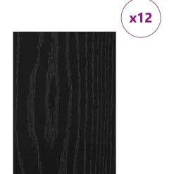 vidaXL Decorpanelen 12 pcs Zwart Eiken 21 x 30 x 0,27 cm Bewerkt hout