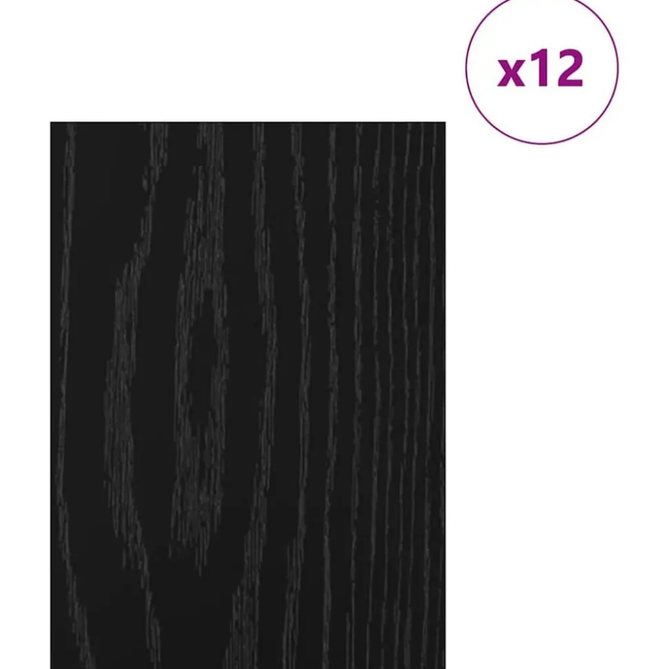 vidaXL Decorpanelen 12 pcs Zwart Eiken 21 x 30 x 0,27 cm Bewerkt hout