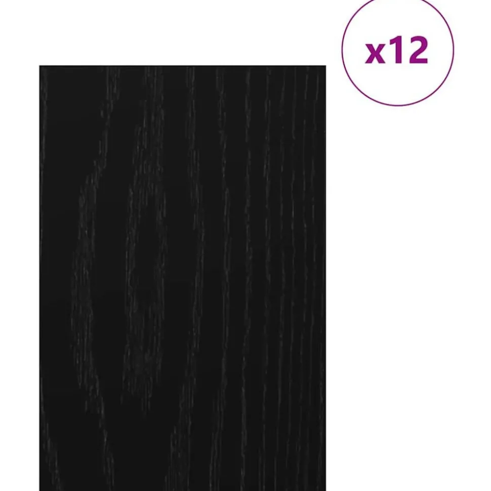 vidaXL Decorpanelen 12 pcs Zwart Eiken 40 x 60 x 0.27 cm Bewerkt hout