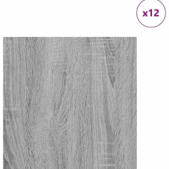 vidaXL Decorpanelen 12 pcs Grijs Sonoma 30 x 30 x 0,27 cm Bewerkt hout