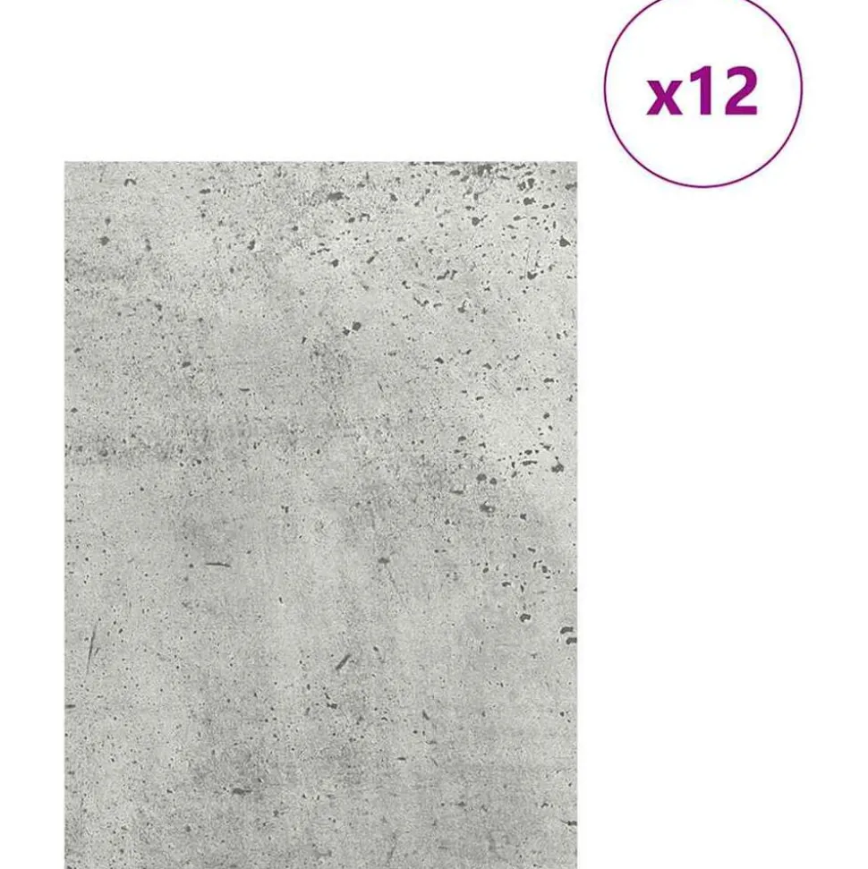 vidaXL Decorpanelen 12 pcs Beton Grijs 15 x 21 x 0.27 cm Bewerkt hout