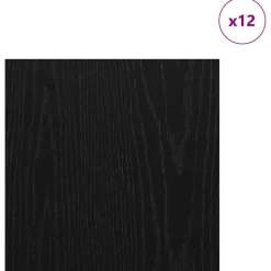 vidaXL Decorpanelen 12 pcs Zwart Eiken 30 x 30 x 0,27 cm Bewerkt hout