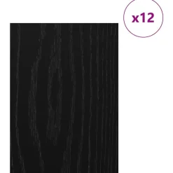 vidaXL Decorpanelen 12 pcs Zwart Eiken 30 x 42 x 0.27 cm Bewerkt hout