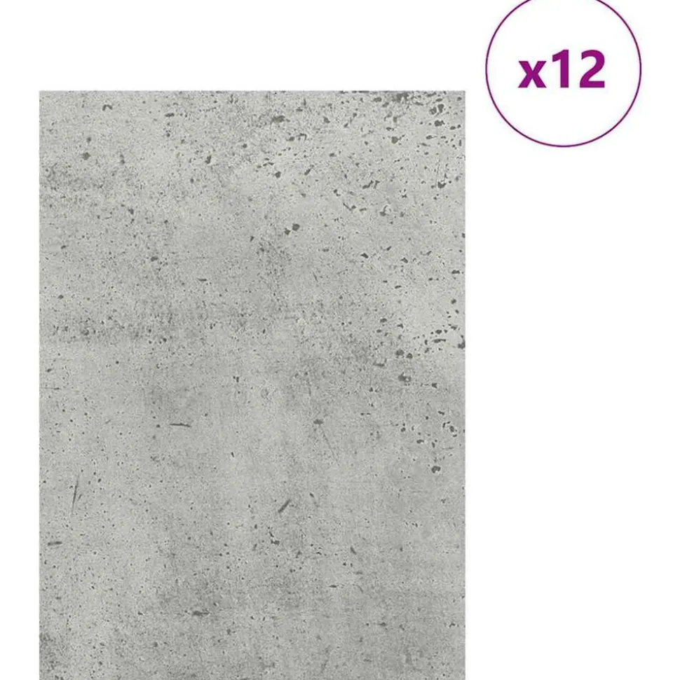 vidaXL Decorpanelen 12 pcs Beton Grijs 30 x 42 x 0.27 cm Bewerkt hout