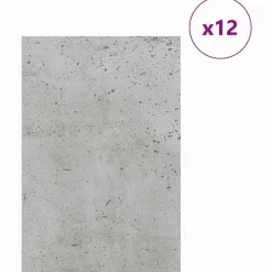 vidaXL Decorpanelen 12 pcs Beton Grijs 40 x 60 x 0.27 cm Bewerkt hout