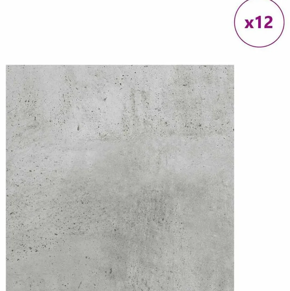 vidaXL Decorpanelen 12 pcs Beton Grijs 30 x 30 x 0,27 cm Bewerkt hout
