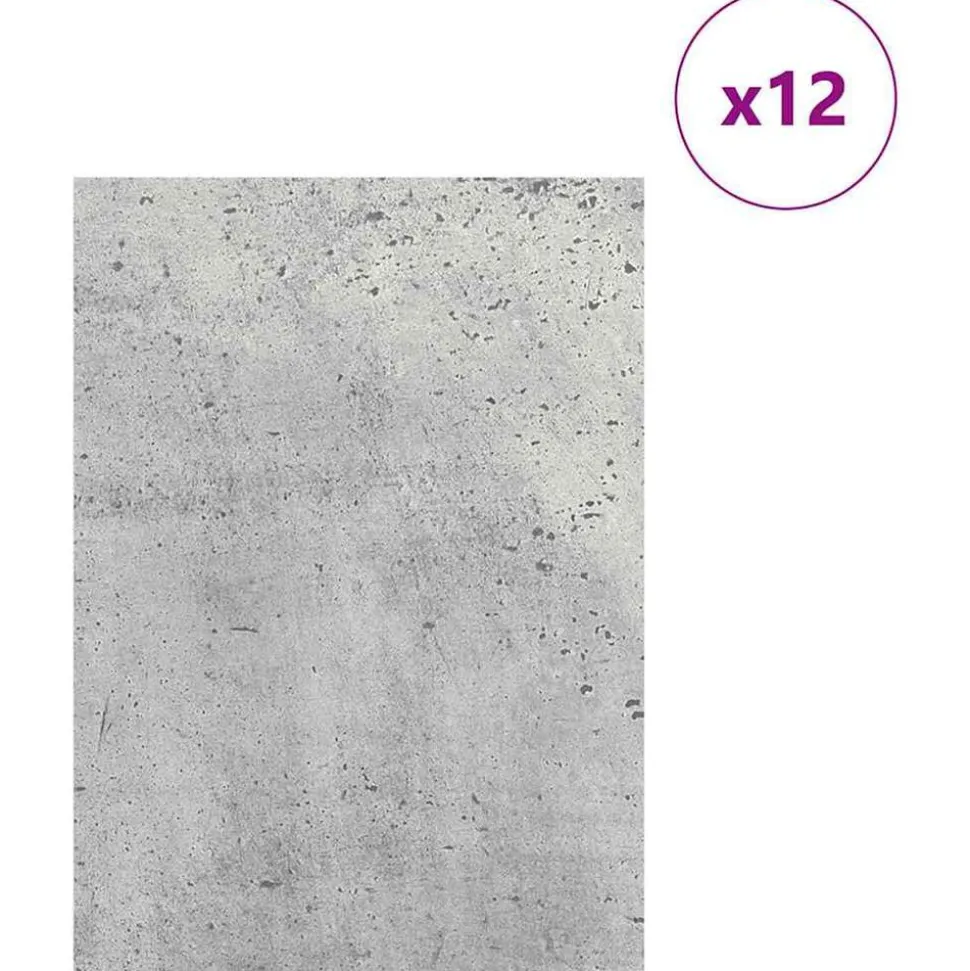 vidaXL Decorpanelen 12 pcs Beton Grijs 21 x 30 x 0,27 cm Bewerkt hout