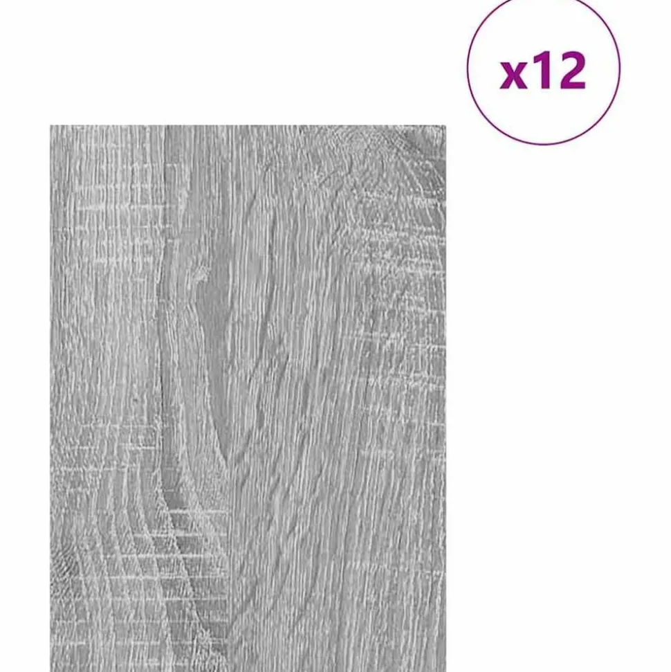 vidaXL Decorpanelen 12 pcs Grijs Sonoma 15 x 21 x 0.27 cm Bewerkt hout